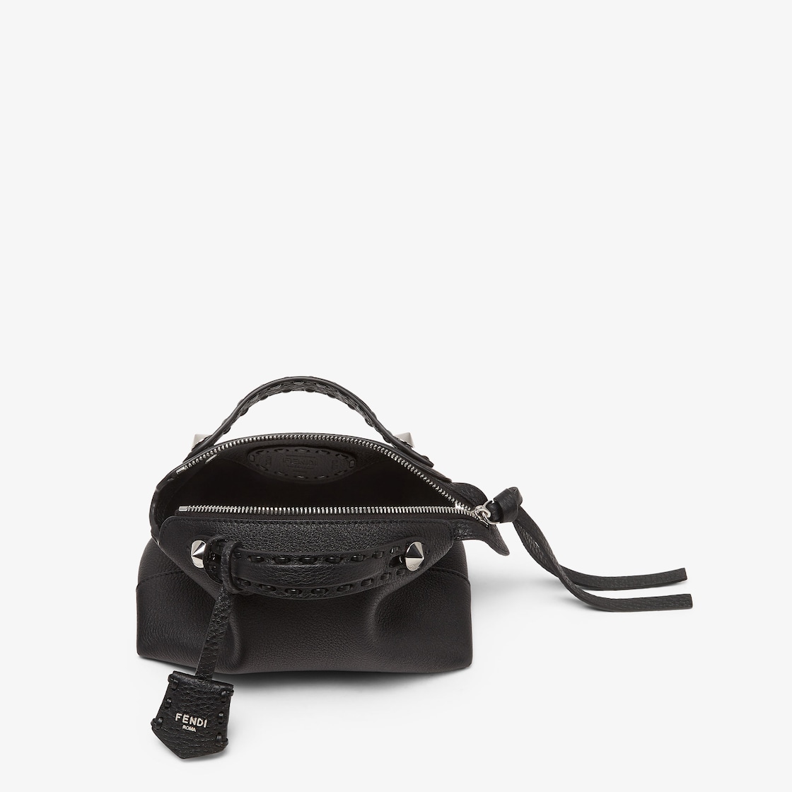 FENDI By The Way Selleria Mini Black Selleria mini-bag with 156 hand-sewn topstitches - Image 6